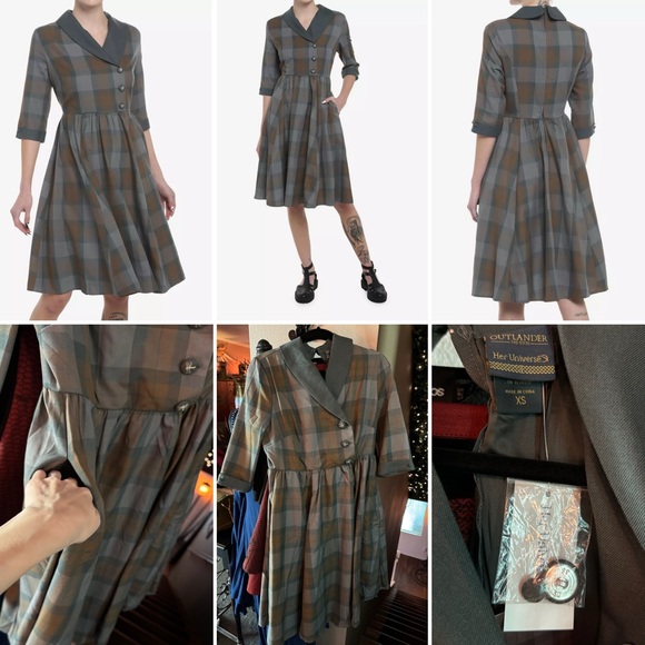 Her Universe Outlander Tartan Dress with Pockets! New with Tags! - Picture 2 of 4